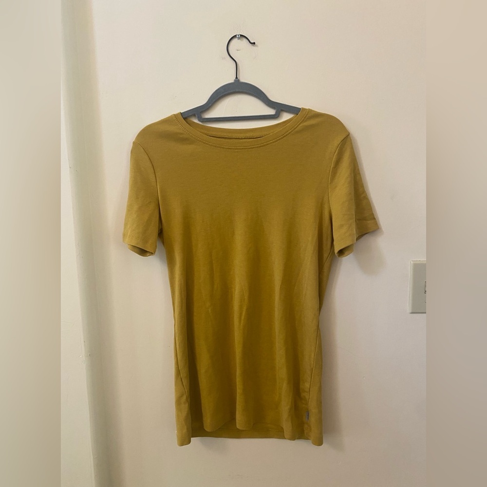 Eddie Bauer Women’s 100% Cotton Crewneck Tee Gold Mustard Size TL